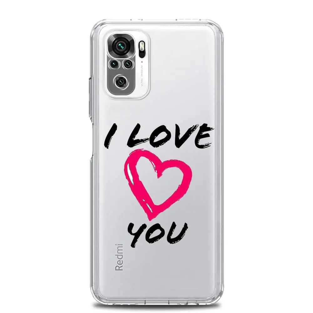 Clear Pink Heart I Love You Phone Case Cover