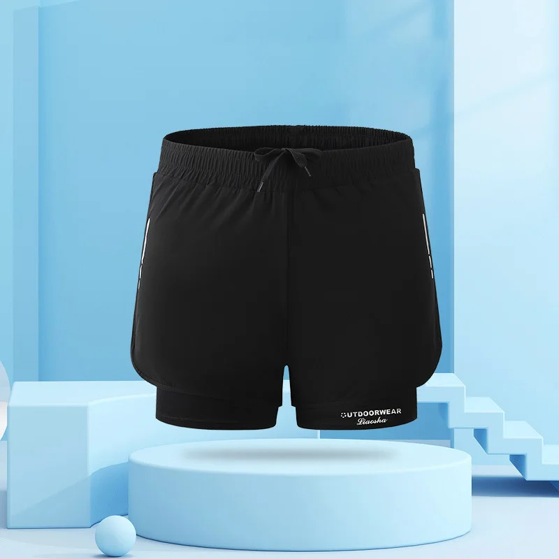 

Men's Swimming Shorts 2023 New Fast Drying Sports Double-layer Beach Swimming Running Fitness Anti-slip Loose Swimming Trunks