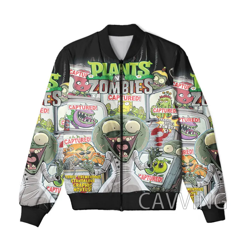 CAVVING 3D Printed  Plant Vs Zombie Zipper Bomber Jackets Men Overcoat Mens Coat Zip Up Jackets for Women/Men  J01 3