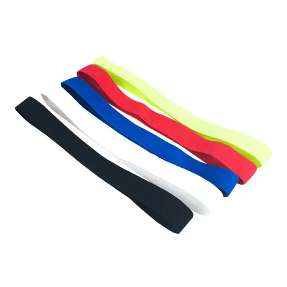 Unisex Men Women Sports Headband Sweatband Solid Color Gym Running Yoga Hair Bands Silicone Non-slip Stretch Elastic Sweatband