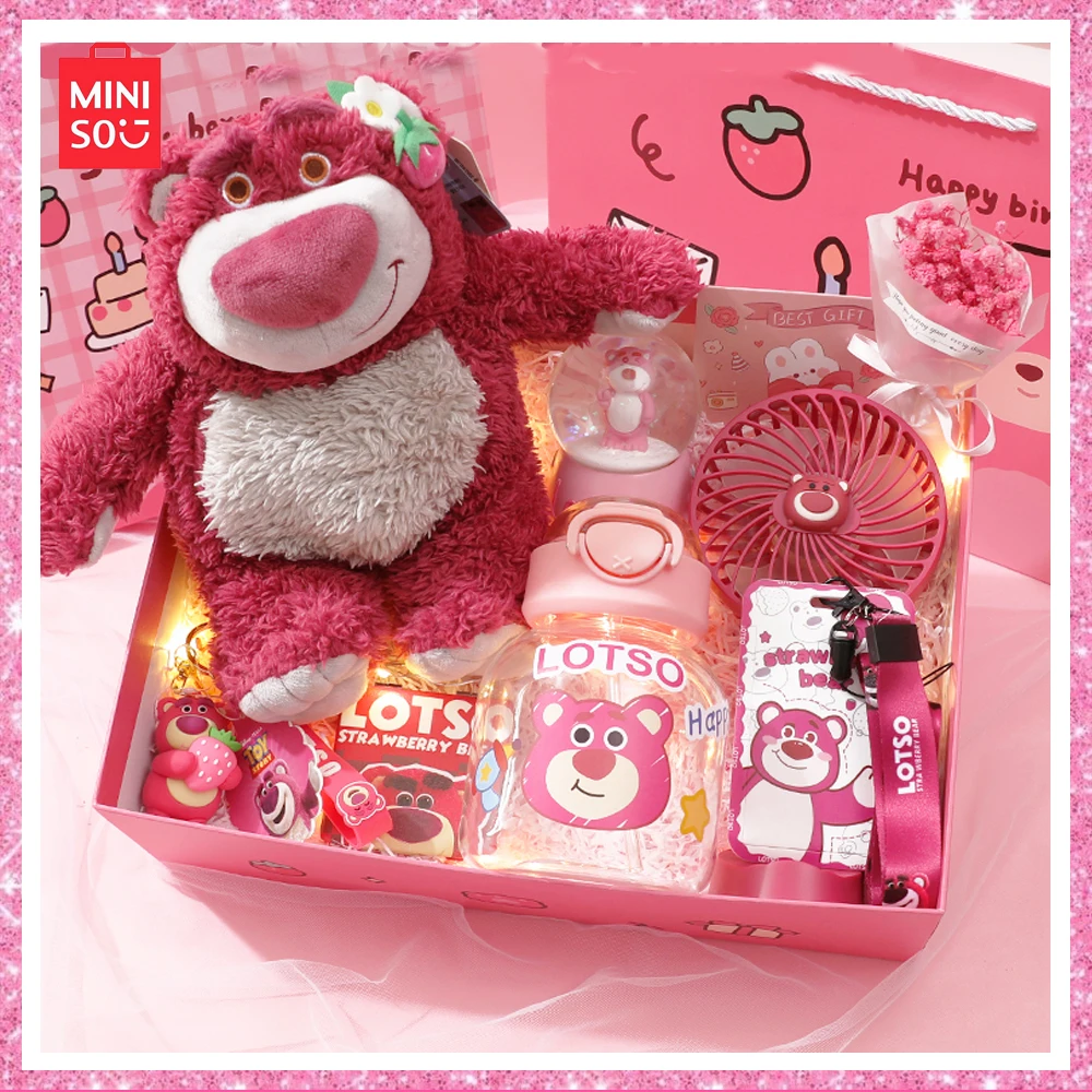 

Miniso 2024 New Strawberry Bear Delicate Birthday Gift Cute Practical Surprise Warm Valentine's Day Gift Box Best Friends Girl