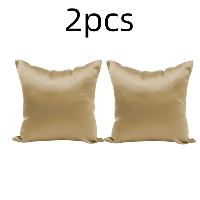 Luxurious Satin Pillow Cover - Smooth Solid Design, Home Decor Accent