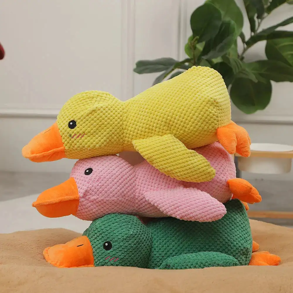 Calming Duck Dog Toys Quack Dog Duck Toy Durable Dog Squeak Toys Soft Plush Dog Chew Toy Indoor Alone Relief Bored Pet Supplies 6