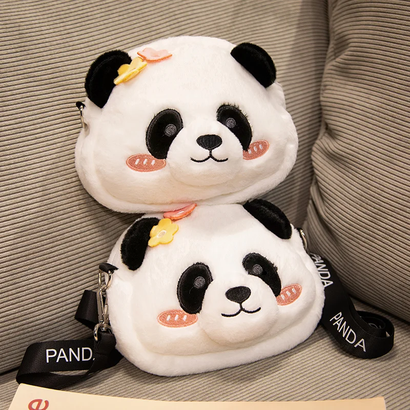 Kawaii Panda Shoulder Bag Plush Animal Doll Casual Women Messenger Plush Crossbody Bags Cute Soft Kids Toys for Girlfriend Gifts