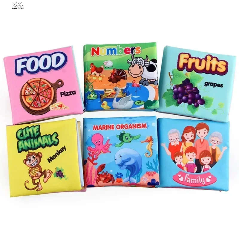 1PC Baby Cloth Book Kids Infant Early Learning Educational Animal Tails Fabric Books Develop Cognize Reading Puzzle Book Toys 2