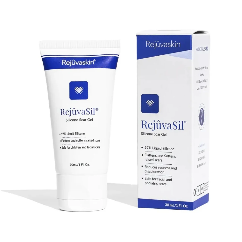 

Rejuvaskin Rejuvasil Silicone Scar Gel Burn, Keloids, & Acne Scar Hypertrophic Scars Repair gel 10/15/30ml