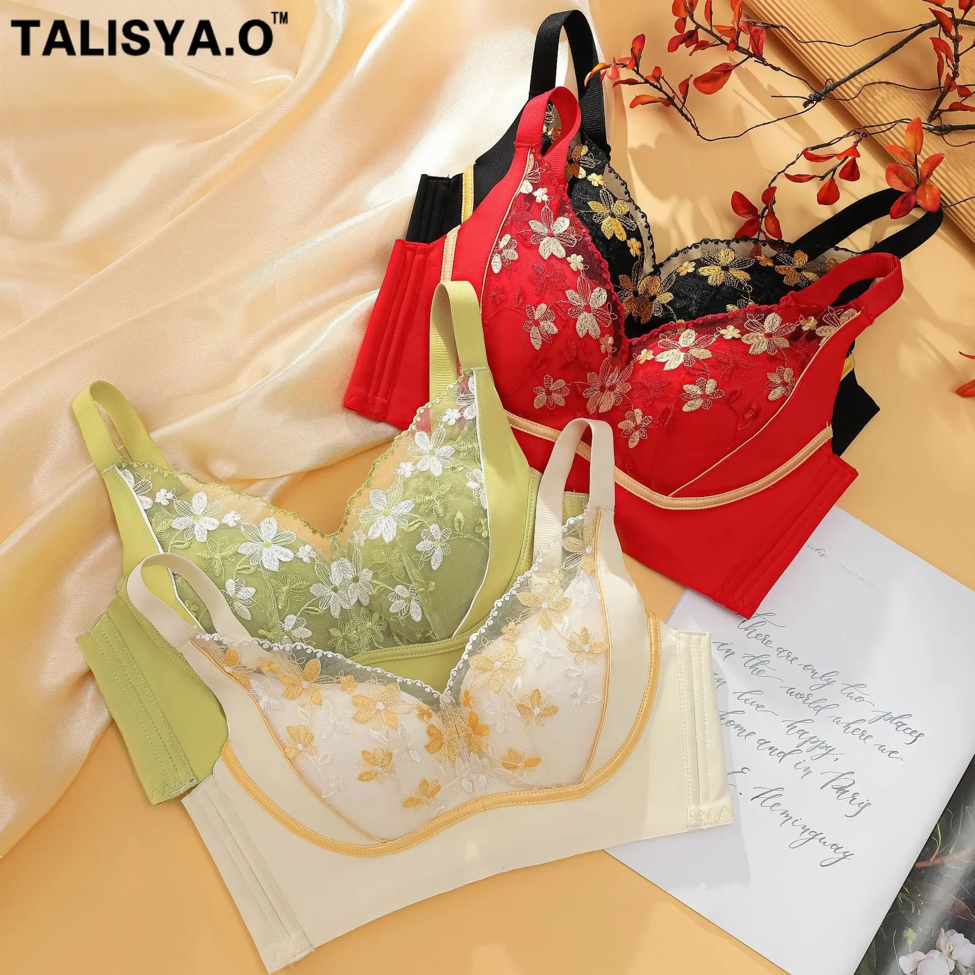 

TALISYA.O Lace Bras for Women Seamless Women's Underwear Push Up Lingerie Wire Free ABC Cup Bralette Dropshipping New Hot 2023