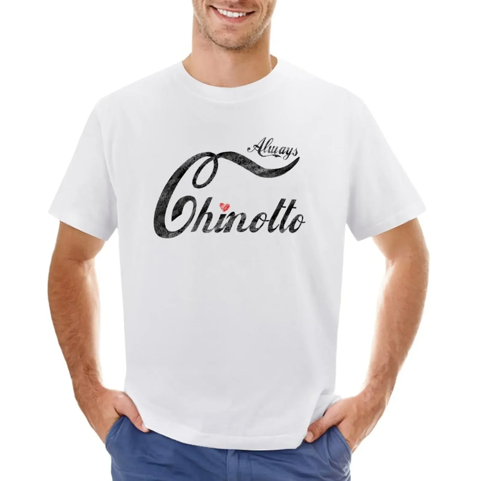 Sempre Chinotto T-Shirt Vintage Ragazzi Bianchi Oversize T-Shirt Per Uomo Cotone