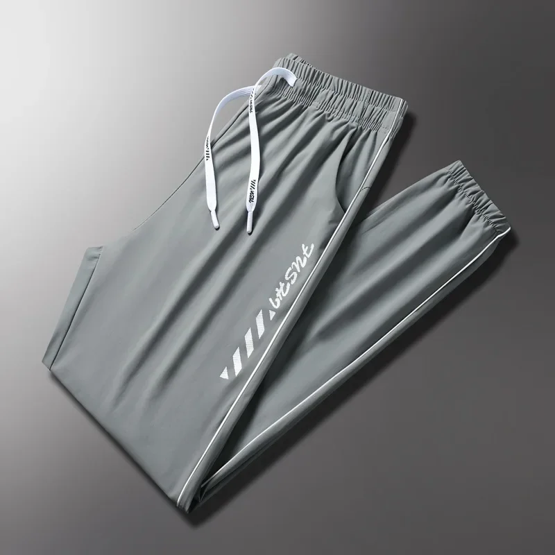 Quick Dry Ice Silk Sports Pants Men Women Outdoor Fashion Casual Nine Points Quick Freeze Lightweight Breathable Skateboarding T