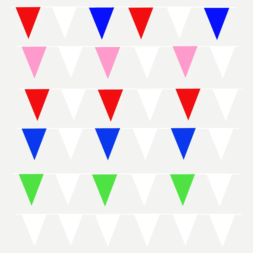 

Quality Large Size Fabric Party Bunting Colorful Flags Banner Party Wedding Outdoor Event Store Opening Pennants Road Decoration