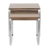 "Tea Side Nesting Tables: Stainless Steel & Walnut, Modern Design" 5