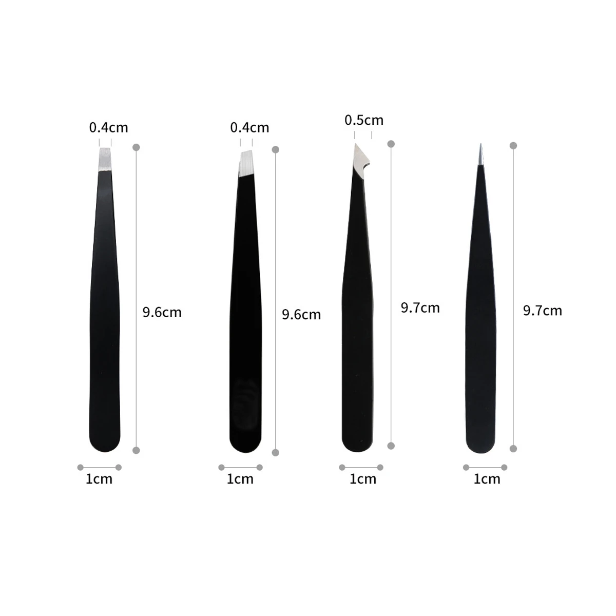 4Pcs Tweezers Professional Stainless Steel Tweezers Eyebrows Make Up Great Precision Facial Hair Splinter Ingrown Hair Removal 5