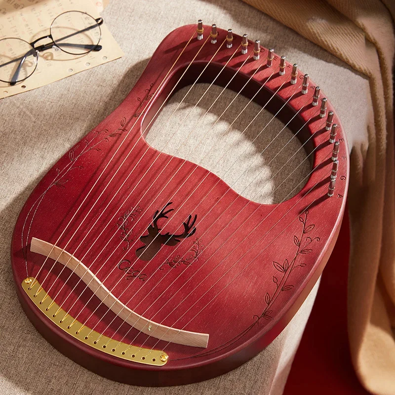 Lyre 16/19 /24 Strings Lyre Harp Piano Wooden Mahogany Musical Instrument 16/19/24 Strings Piano With Storage Bag