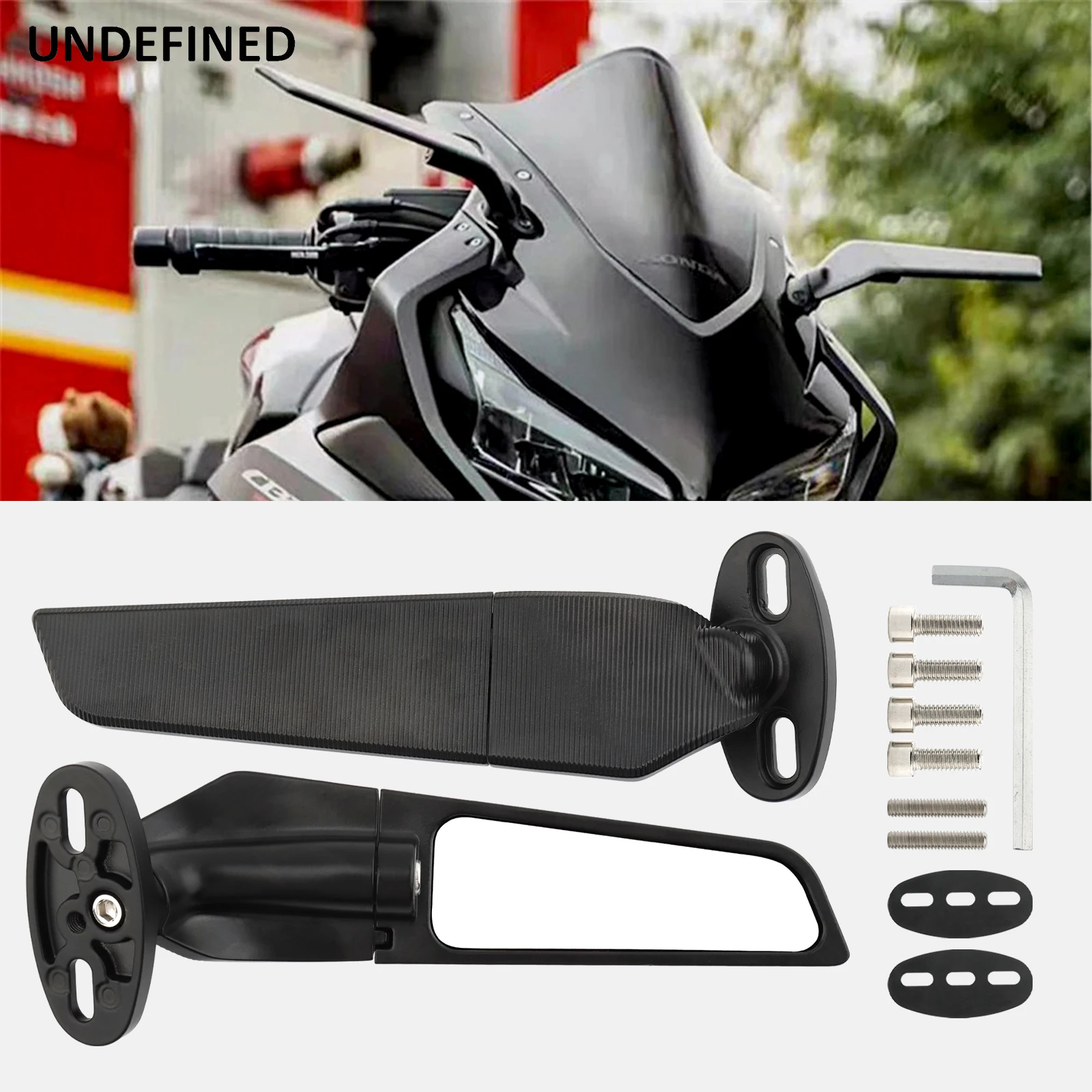 

Motorcycle Modified Wind Wing Adjustable Rotating Rearview Mirror For Honda Ducati Yamaha Kawasaki Suzuki BMW Aprilia Universal