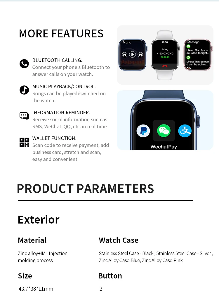 Original HW67 Plus Smart Watch 1.9 inch 44mm Bluetooth Heart Rate Sleep Monitoring Wristwatch Women Men Smartwatch PK IWO 14 Pro