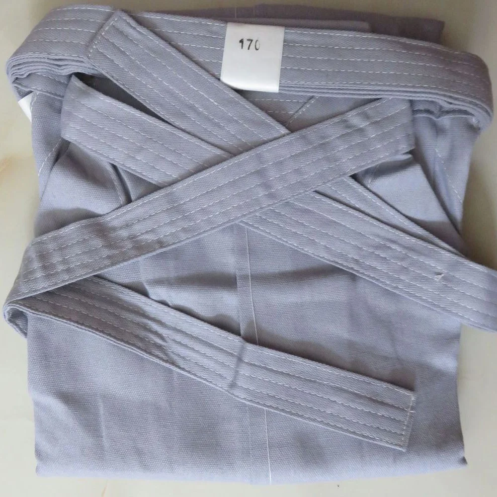 Unisex Canvas Cotton Kendo Pants Hakama Keiko Gi Iaido Aikido Gray