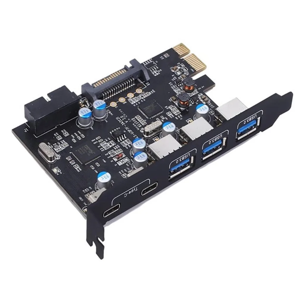 PCI Express Card to 3 PORTS USB 3.0 2 PORTS USB3.1 Type C Internal USB 3.0 20PIN 7 Ports HUB pcie to Type-c Converter Card