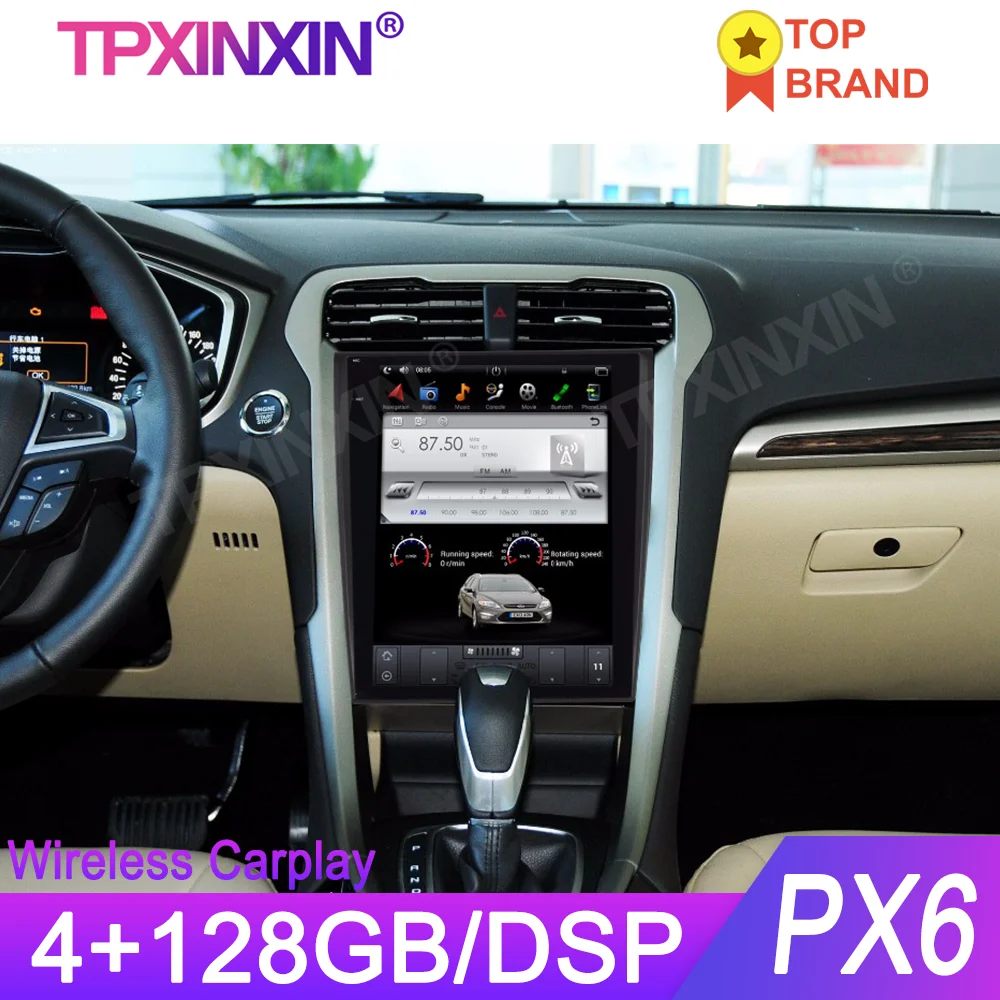 

Tesla Style Android 12.0 6 Core Car GPS Navigation For Ford Mondeo Fusion MK5 2013+ Stereo Headunit Multimedia Player Auto Radio