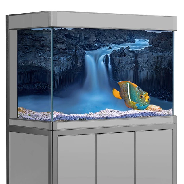 Fish Tank Aquarium Background Sticker | 3d Waterfall Aquarium Background -  Fish Tank - Aliexpress
