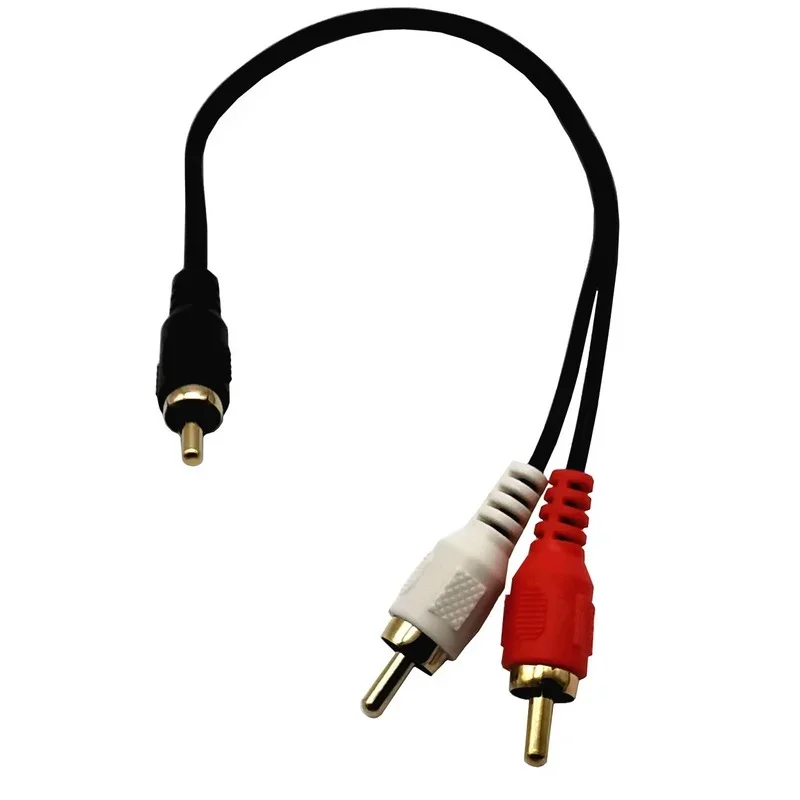 Cable Audio RCA Macho-macho 1 Pie (30cm) Rojo Chapado En Oro - Para Conectar Equipos De Sonido Y TV