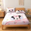 1 cartoon cute Minnie pattern digital printed frosted Fitted Sheet,bedroom printed bed cover,bedding(No pillowcase) 1