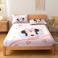 1 cartoon cute Minnie pattern digital printed frosted Fitted Sheet,bedroom printed bed cover,bedding(No pillowcase) 1