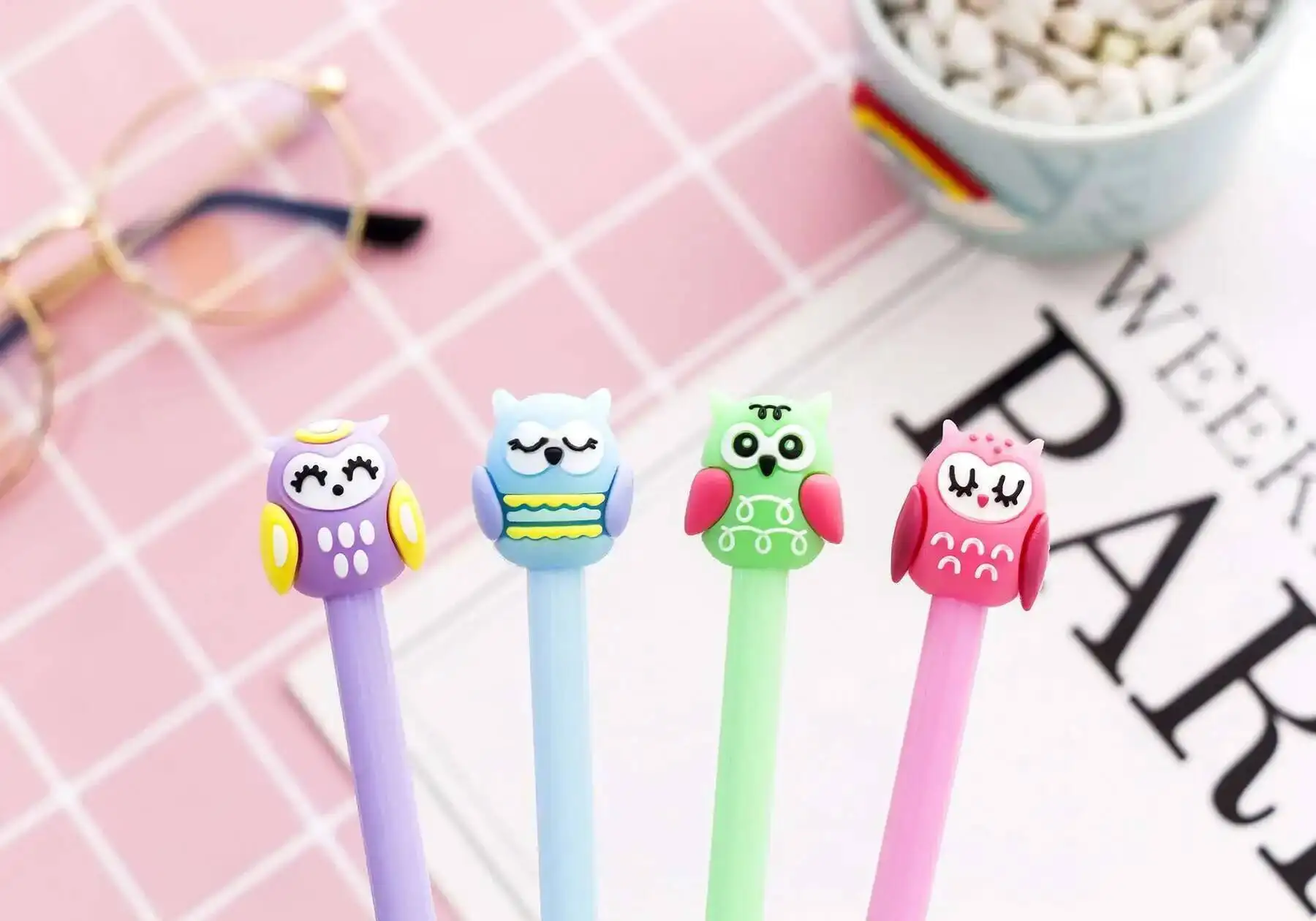 1 Stück Lytwtw's Cartoon Kawaii süße Eule kreative Schule Büro koreanisches Briefpapier süße hübsche schöne lustige Vogel Gelstift – Detail 14