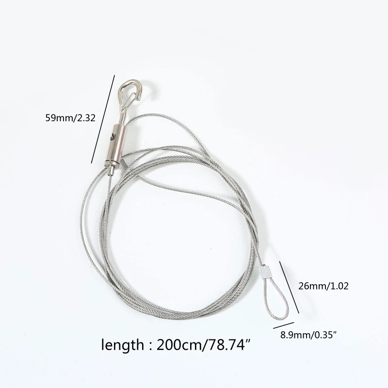 2PCS Adjustable Picture Hanging Wire Kit 2m Heavy Duty Mirror Hanging Wire  with Loop & Hook Stainless Steel Hanging Rope
