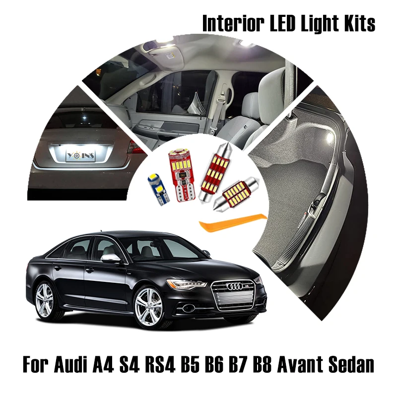 

Canbus Led Interior Car Lights For Audi A4 S4 RS4 B5 B6 B7 B8 Avant Sedan 1996 1998 1999 2002 2003 2005 2007 2009 Accessories