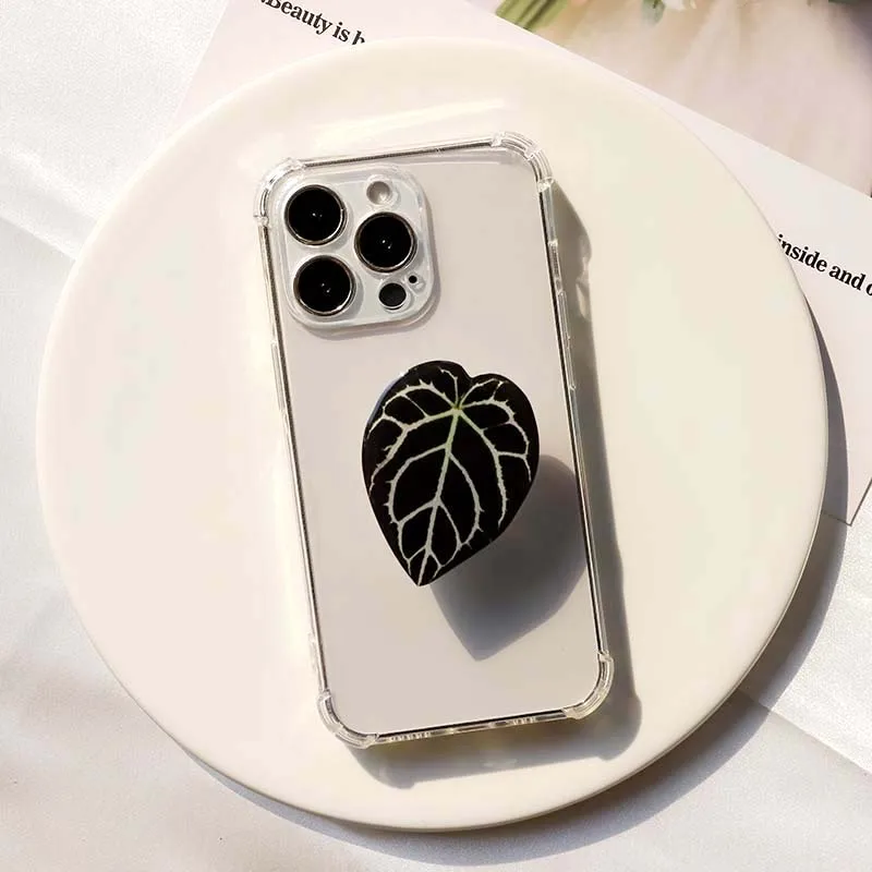Plant Socket Folding Grip Tok Pretty Leaf Acrylic Phone Holder For iPhone13 Universal Smartphone Griptok Bracket Finger Stand
