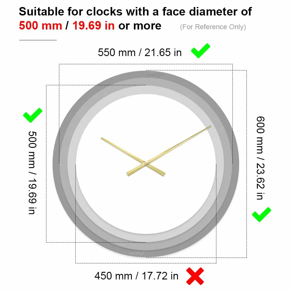 MCDFL Big Size Clock Hands Craft Kit Large Format Wall Clocks Time Zones Luxury Longer Arrows Motor Kitchen Home and Decoration wall clock