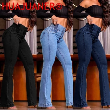 Jeans Women Flare Pants Strecth High Waist Washed Distressed Skinny Vintage Pockets Buttons Trousers 2026 Streetwear Denims 1