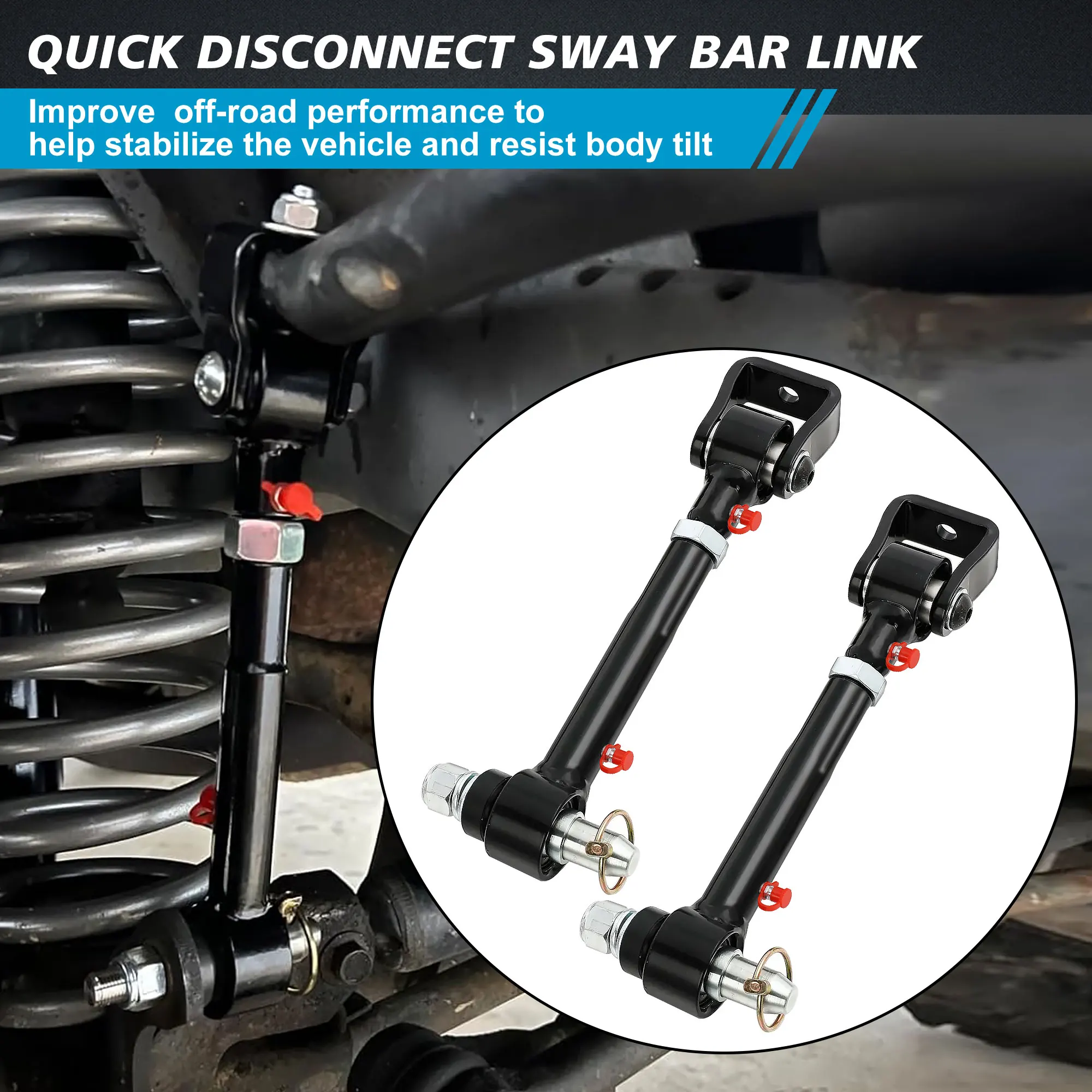Front Swaybar Quicker Disconnect System Simple Install Adjustable Front Sway Bar Disconnects for Wrangler TJ JKS 1997 To 2006
