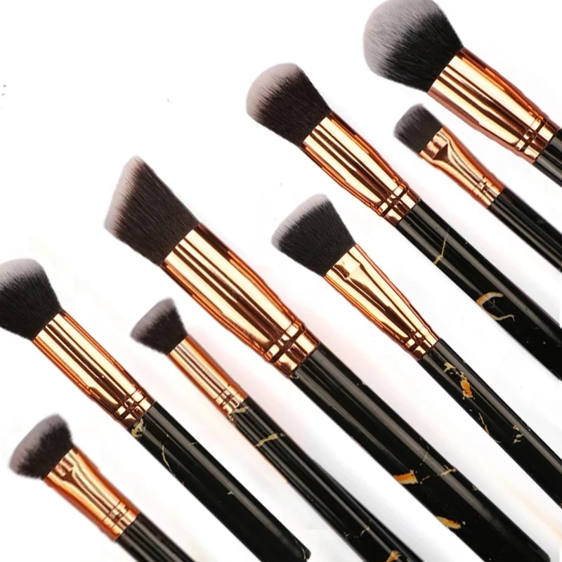 

Makeup Brushes Set Professional 10pcs Marble Cosmetics Tools Eyeshadow Concealer Lip Eye Make Up Brush Foundation Powder Blush