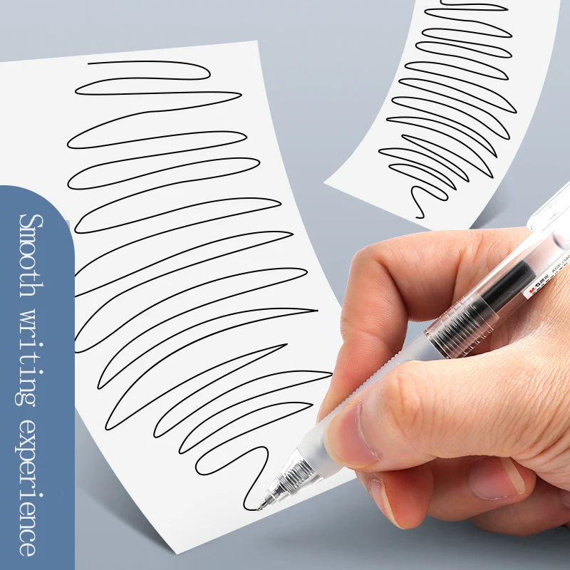 M&G 0.5mm black  Gel Pen, sweat-resistant grip design, ST nib, quick-drying ink, refillable, ideal for students and office use.