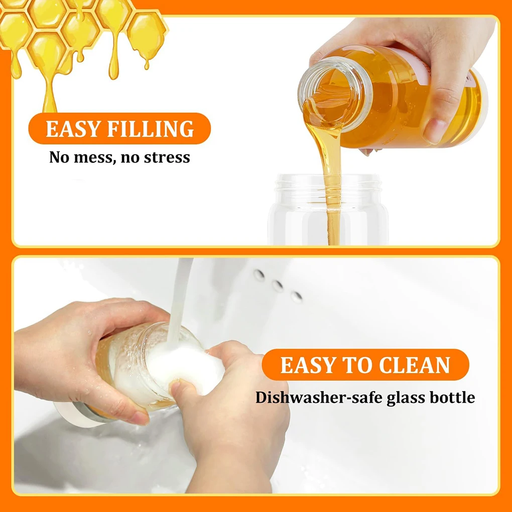 300ml Honey Dispenser Mess-Free Say Goodbye To Sticky Counters Ensuring Counter Does Not Drip Or Spill