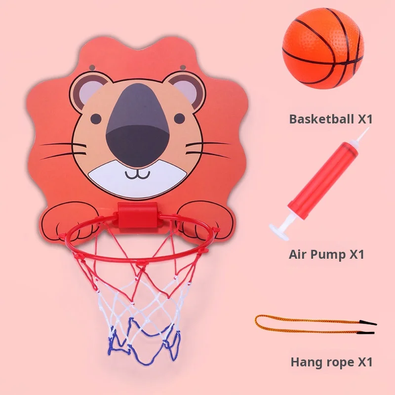 thumbnail image 1 of Tablero de baloncesto de dibujos animados, juguete para niños, aro de baloncesto colgante, pelota de tiro para interiores y exteriores, 1 of 5