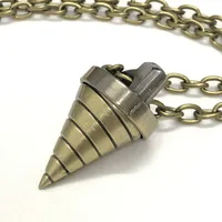 Anime Tengen Toppa Gurren Lagann Necklace Core Drill Pendant Keychain keyring Jewelry Cosplay Toy Birthday Women Men Gift 1
