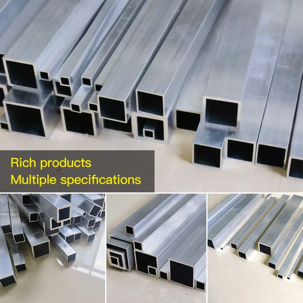 Aluminium Tube Aluminium alloy square tube width 6-50mm length 300 500mm Square profile DIY decoration Aluminum square tube Hollowtube