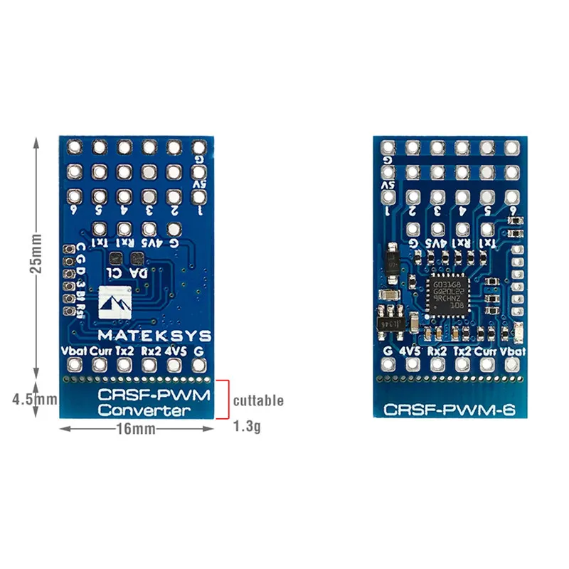 

MATEKSYS CRSF TO PWM CONVERTER CRSF-PWM-6 CRSF-PWM-C for TBS Crossfire Nano RX SE DIY Parts