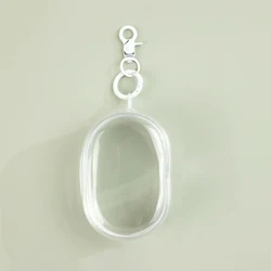 Jewelry Organizer Transparent Storage Box with Keychain Doll and Dustproof Case (White)