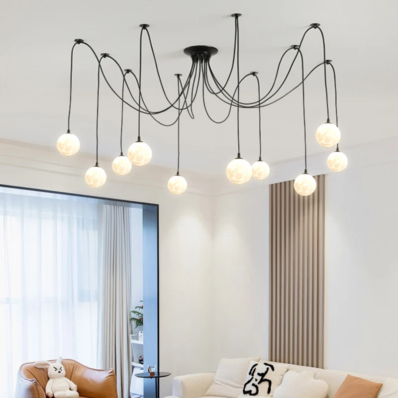 

New Style White Moon Ball Chandeliers Parlor Restaurant Bedroom Pendant Lamp G9 Bulb Drop Shipping Art Deco 110-240V