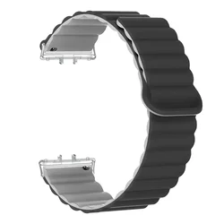 Silicone Magnetic Loop Strap Adjustable Bracelet Wristband Accessory for Galaxy Fit 3 (BlackH)