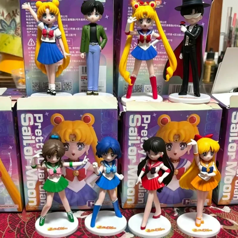 Anime Sailor Moon Blind Box Tsukino Usagi Mizuno Ami Hino Rei Kino Makoto Chiba Mamoru Figure Mysteries Bag Figurine Decoration