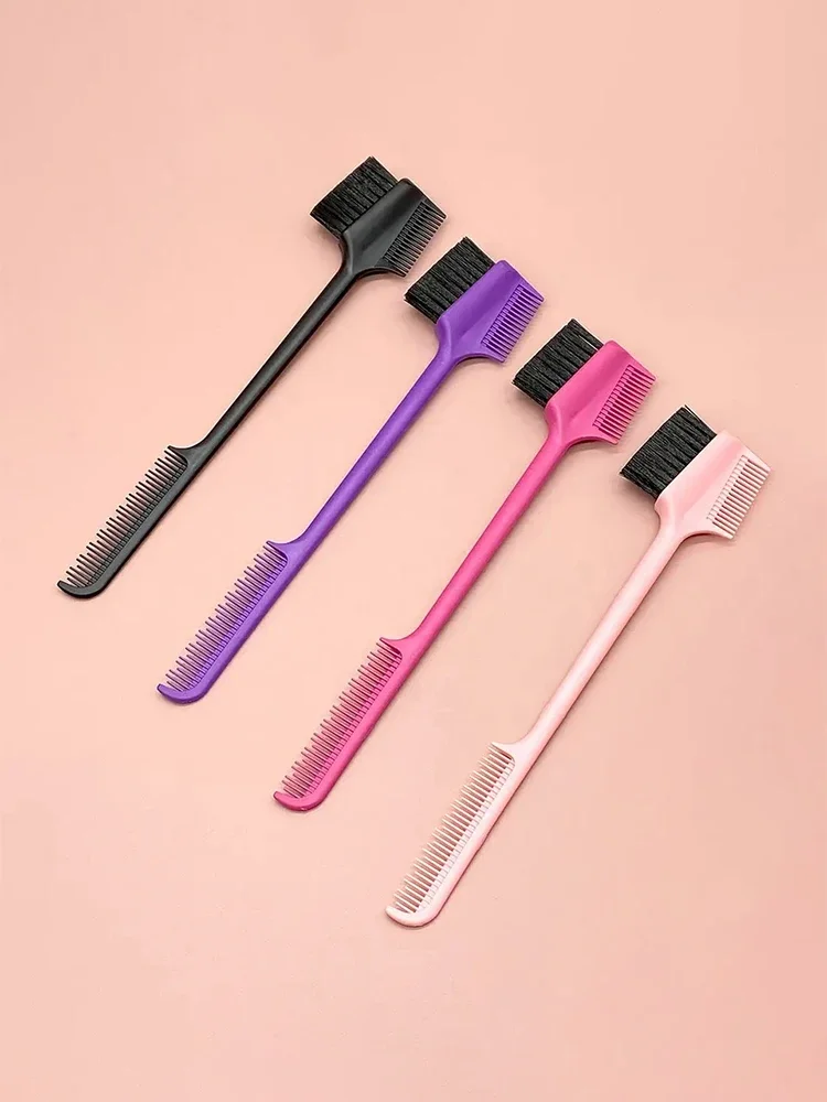 Three in One Edge Brush, Double-sided Edge Control Brush, Hair Salon Comb Brush, Beauty Tool Special for Real Hair Wigs