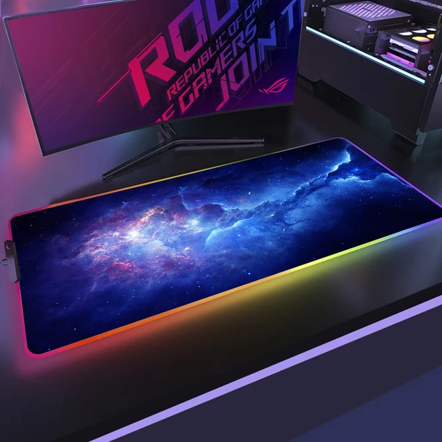 Grand tapis de souris RGB XXL, accessoire pour ordinateur de bureau, avec  rétro-éclairage LED - AliExpress