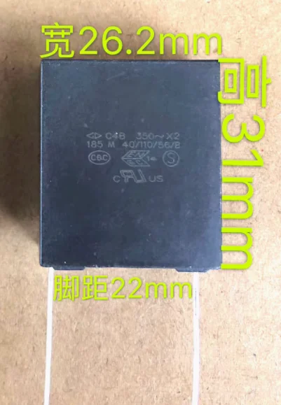 긴 핀 및 짧은 핀 캐패시터, C4B, 350V, 185M, 185K, 1.8UF P = 22..
