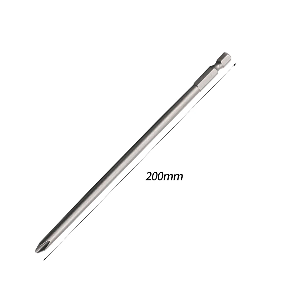 1Pcs/Set 1/4'' Shank 200mm Long S2 Steel Magnetic Hex Cross Head Screwdriver Bit F1FC PH1 PH2