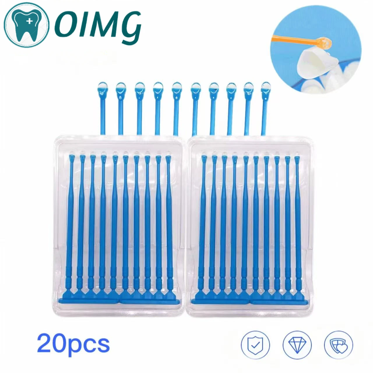 

20pcs/box Dental Applicator Sticks Adhesive Tip for Tooth Crown Porcelain Veneer Disposable Dental Materials Brush Applicator