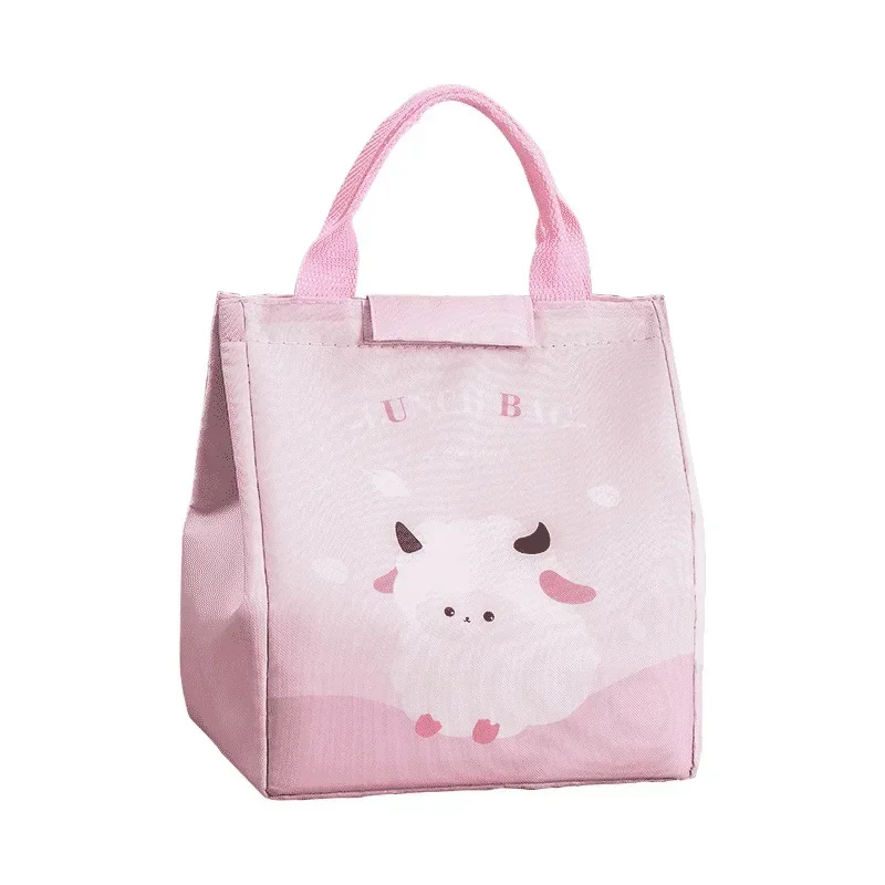 Cartoon portable insulated lunch box bag bento bag insulated cold bag Aluminum foil thickened large cloth work with rice bag 3